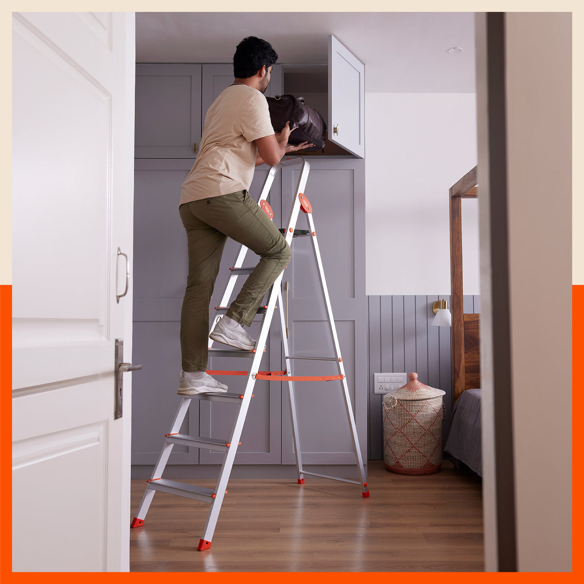 7 Step Foldable Aluminium Ladder – Bathla Home